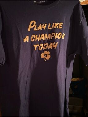 Under Armour "Play Like A Champion Today" Navy Notre Dame T